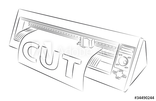 Vector Drawing Of Cutting Plotter 500x326 Vector Drawing Of Cutting Plotter