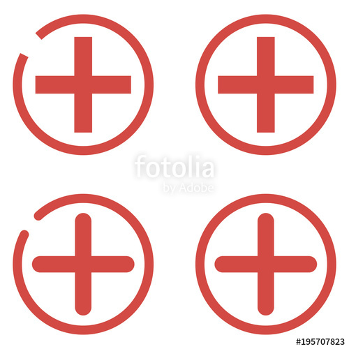 500x500 Plus Icon Add Icon Set Red Plus In Circle Red And White Plus