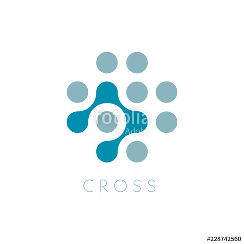 500x500 Circles Vector Icon Cross Logo Template Plus Symbol Dots