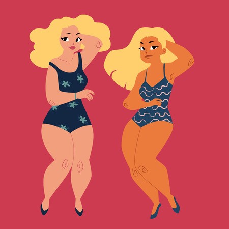 450x450 Plump, Curvy Women, Girls, Plus Size Models In Swimming Suits, Top