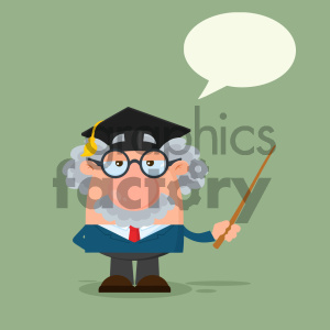 300x300 Professor Or Scientist Cartoon Character With Graduate Cap Holding
