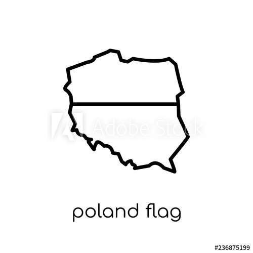 500x500 Poland Flag Icon Trendy Modern Flat Linear Vector Poland Flag