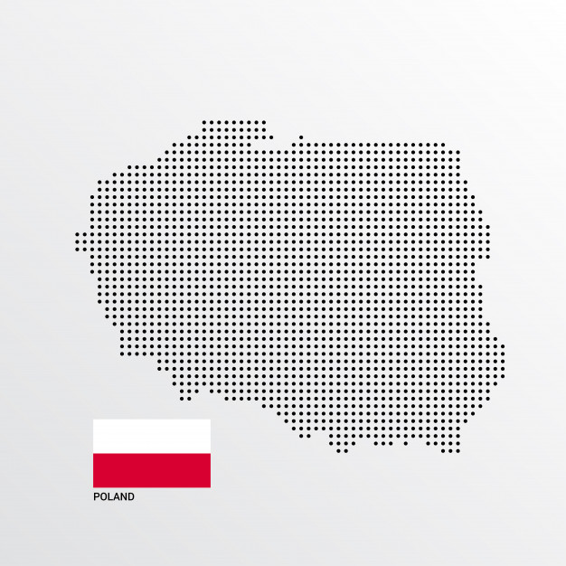 626x626 Poland Map Design With Flag And Light Background Vector Vector