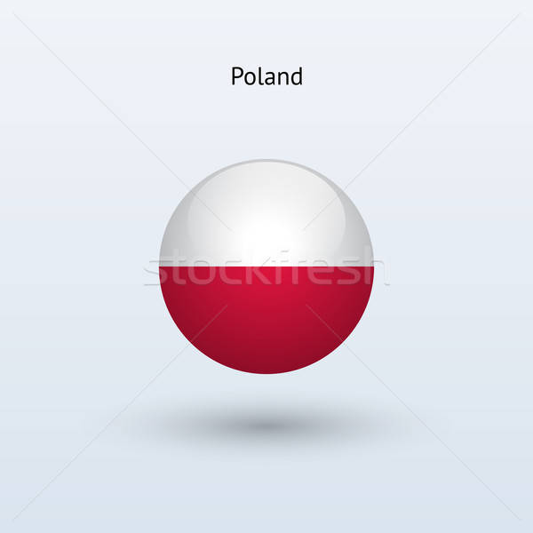 600x600 Poland Round Flag Vector Illustration Vector Illustration