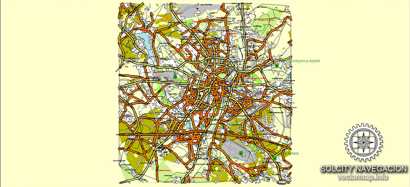 800x366 Poznan Map Vector Poland Editable City Plan Adobe Illustrator