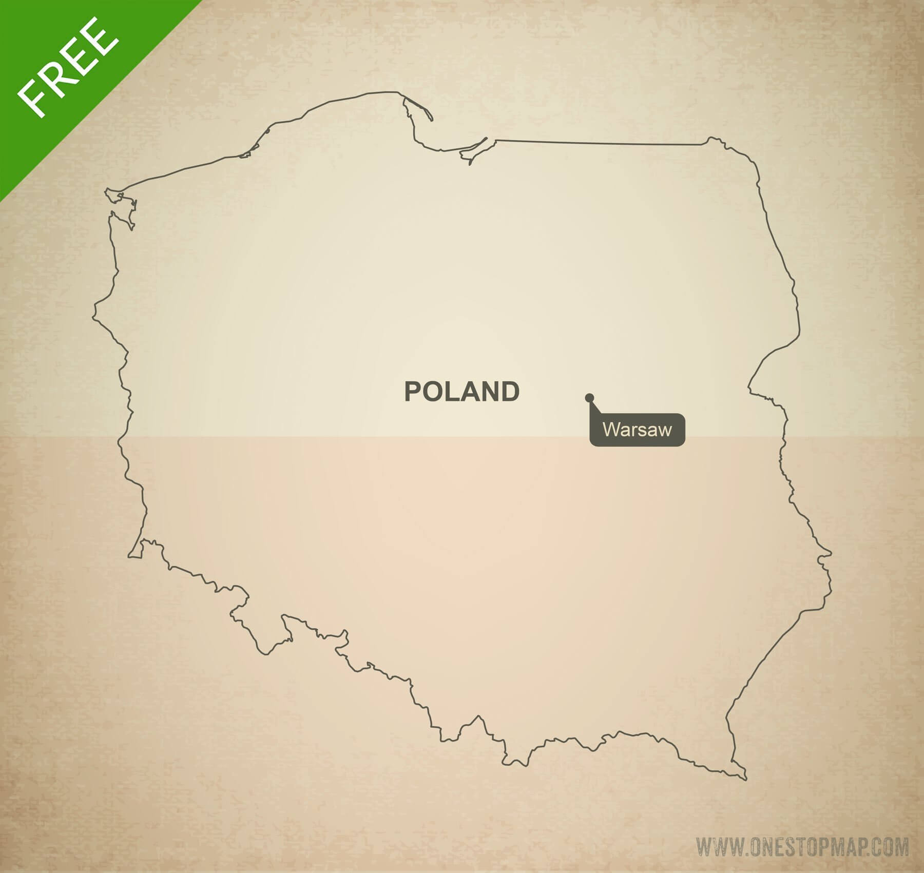 1800x1701 Free Vector Map Of Poland Outline One Stop Map