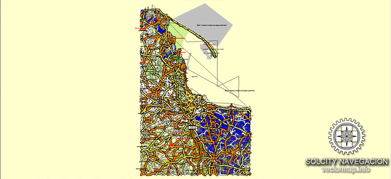 800x366 Gdansk Map Vector Poland Atlas Parts City Plan Editable Adobe