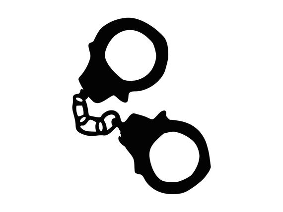 570x428 Handcuffs Hand Cuffs Police Silhouette Vector Etsy