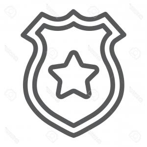 300x300 Photostock Vector Police Badge Thin Line Icon Officer And Law