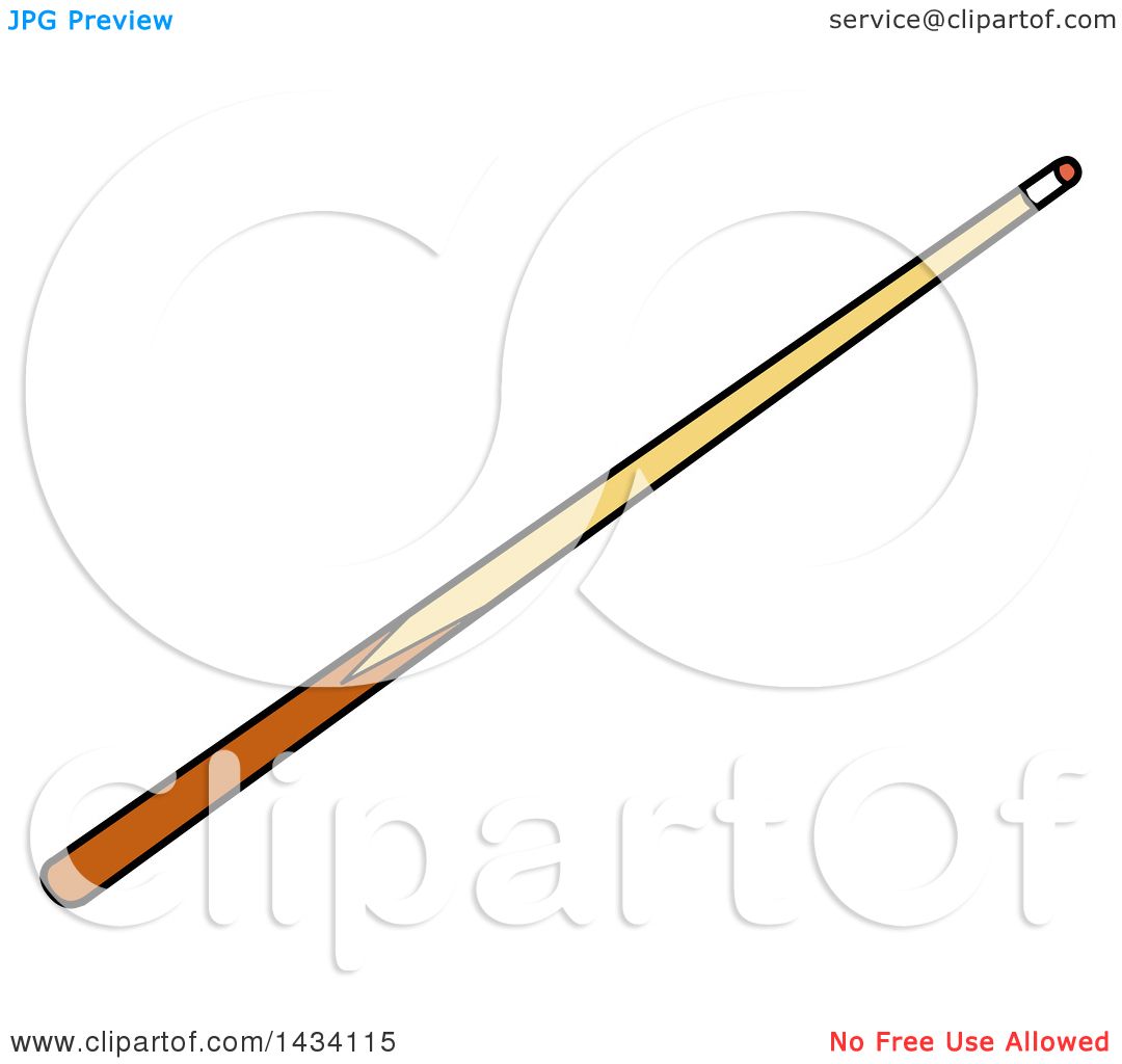 1080x1024 Clipart Of A Cartoon Billiards Pool Cue Stick