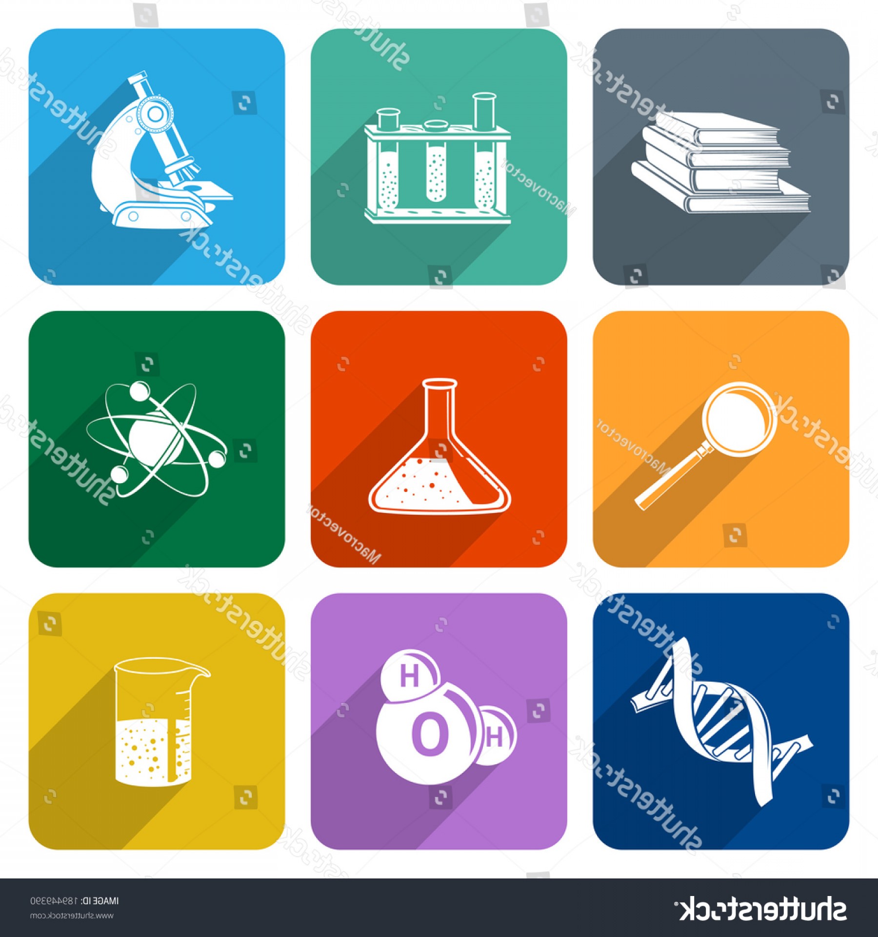 1800x1920 Special Flat Science Icons Set Magnifier Flask Geekchicpro