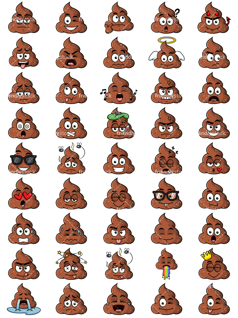 Poop Emoji Set Cartoon Vector Clipart 800x1067 Poop Emoji Set Cartoon Vector Clipart