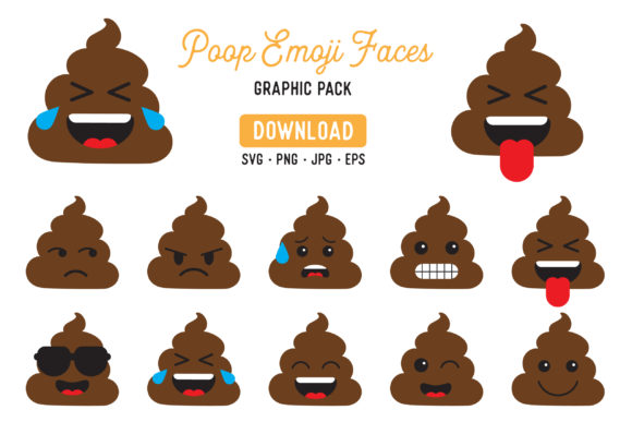 Poop Emoji Vector Clipart Pack Graphic 580x387 Poop Emoji Vector Clipart Pack Graphic