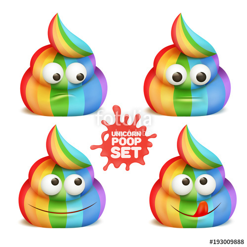 Unicorn Poop Emoji Cartoon Character Stickers Stock Image 500x500 Unicorn Poop Emoji Cartoon Character Stickers Stock Image