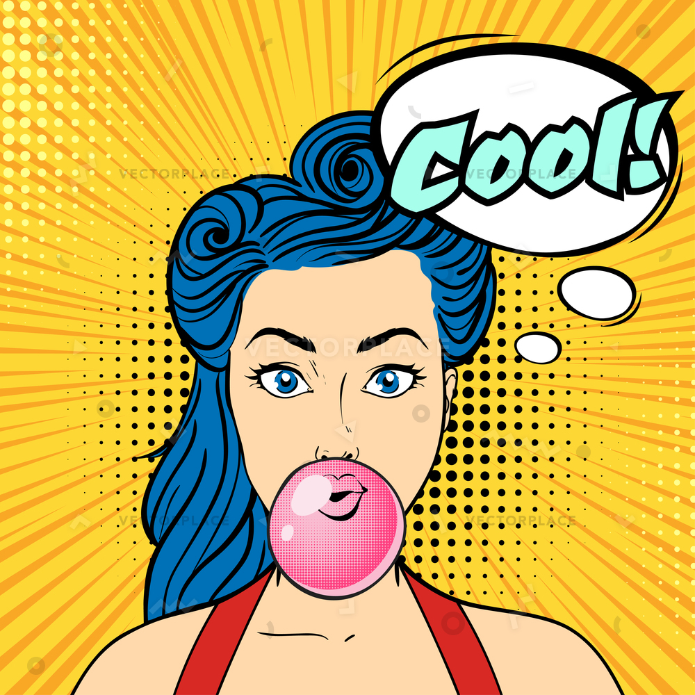 Pop Art Beautiful Woman Face Speech Vector Illustration 1000x1000 Pop Art Beautiful Woman Face Speech Vector Illustration