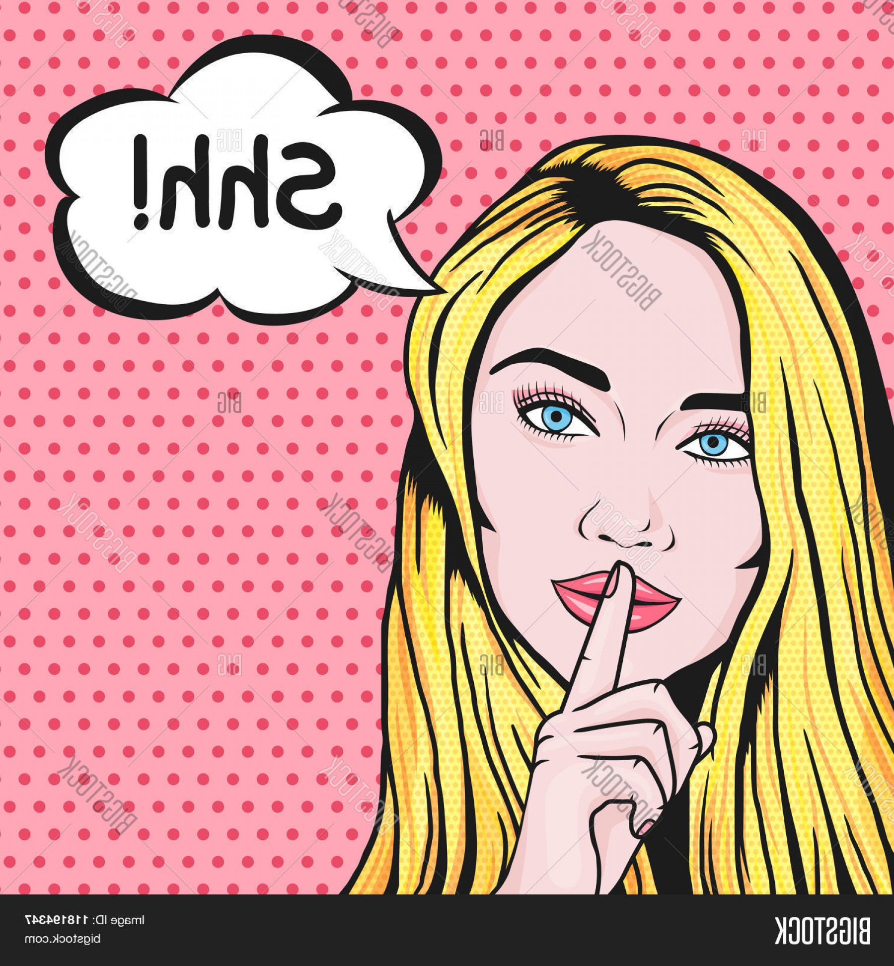 Stock Vector Vector Pop Art Comic Woman Holding Finger On Lips 1800x1944 Stock Vector Vector Pop Art Comic Woman Holding Finger On Lips