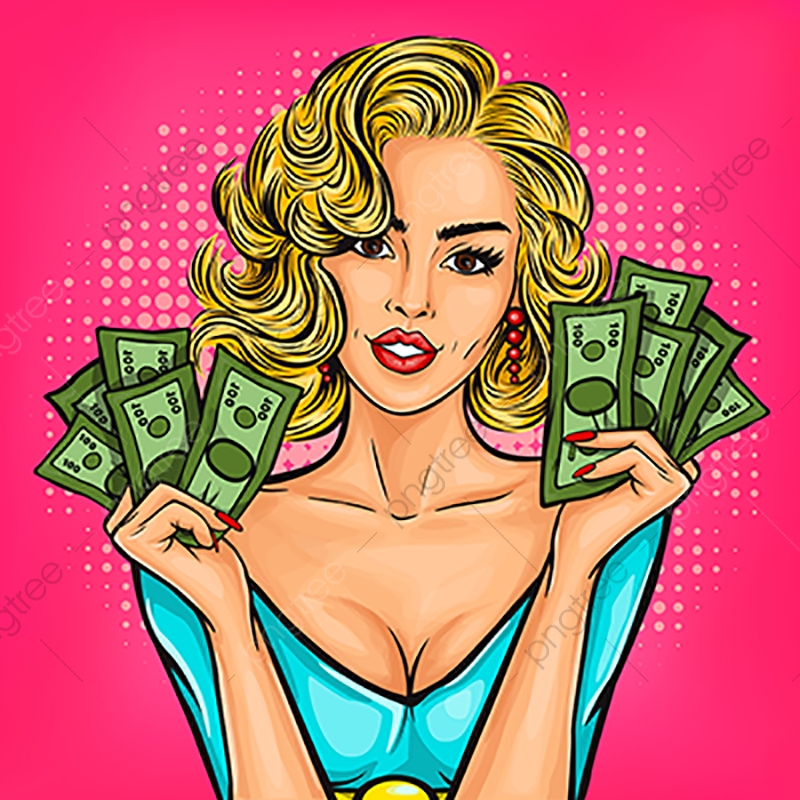 Vector Pop Art Girl With Cash, Woman, Pop, Beautiful Png 800x800 Vector Pop Art Girl With Cash, Woman, Pop, Beautiful Png