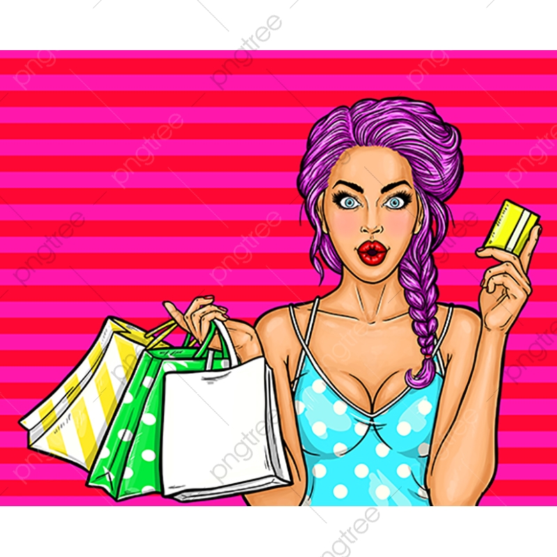 Vector Pop Art Illustration Of A Young Sexy Girl Holding Shoppin 800x800 Vector Pop Art Illustration Of A Young Sexy Girl Holding Shoppin