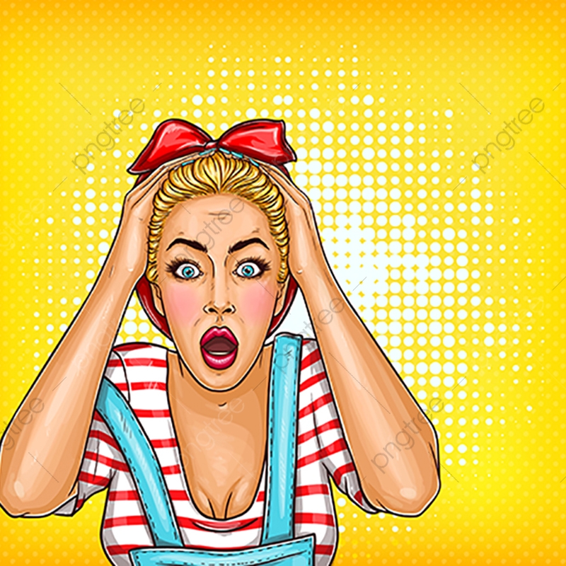 Vector Pop Art Pin Up Shocked Surprised Blonde Girl With Opened 800x800 Vector Pop Art Pin Up Shocked Surprised Blonde Girl With Opened