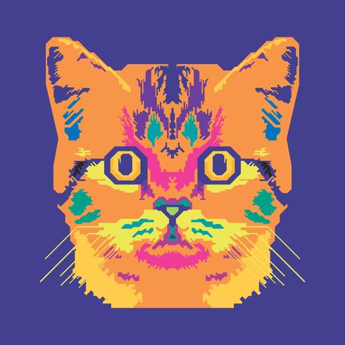 Vector Pop Art Portrait Of A Cat Illustration 490x490 Vector Pop Art Portrait Of A Cat Illustration