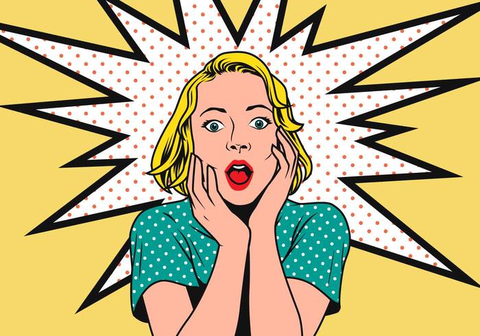 Woman Pop Art Vector Illustration 700x490 Woman Pop Art Vector Illustration