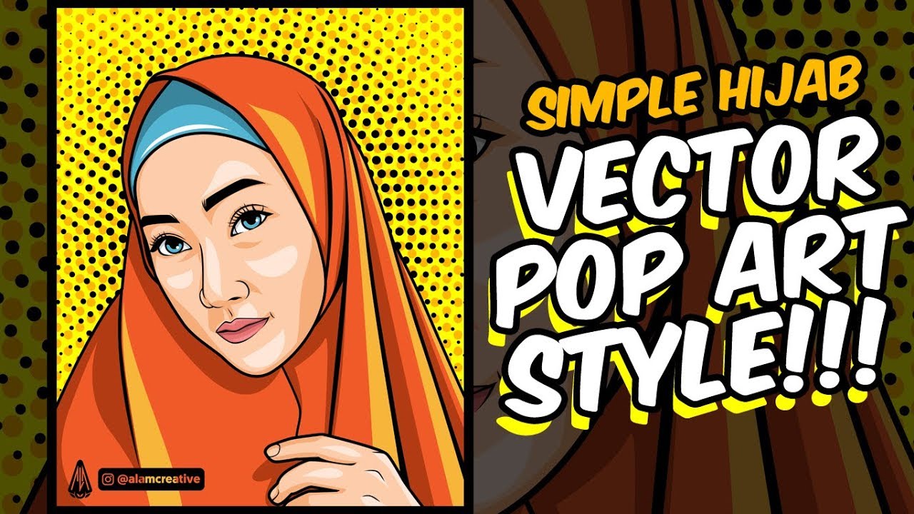 Hijab Vector Pop Art Style 1280x720 Hijab Vector Pop Art Style