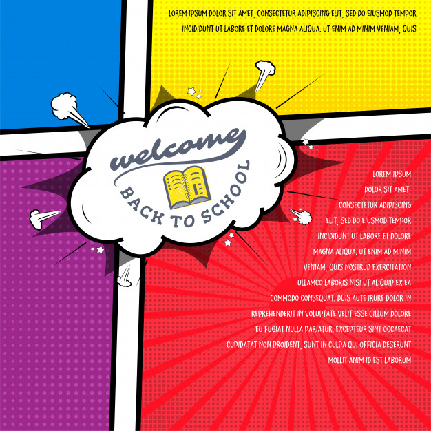 626x626 Back To School Banner Pop Art Comic Style Vector Premium Download