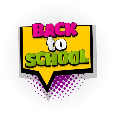 450x450 Back To School Comic Book Text Pop Art Vector Illustration