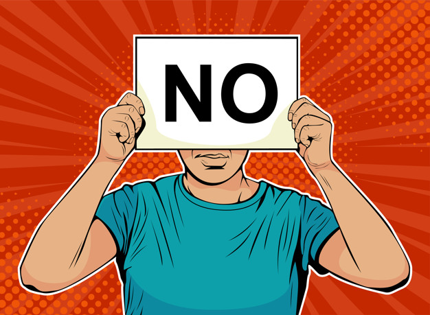 626x459 Pop Art Businessman With Paper And Word No In Front Of Face Vector