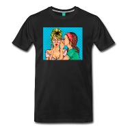 190x190 Pop Art Girls Share Secrets Vector Cartoon Image Men's Premium T