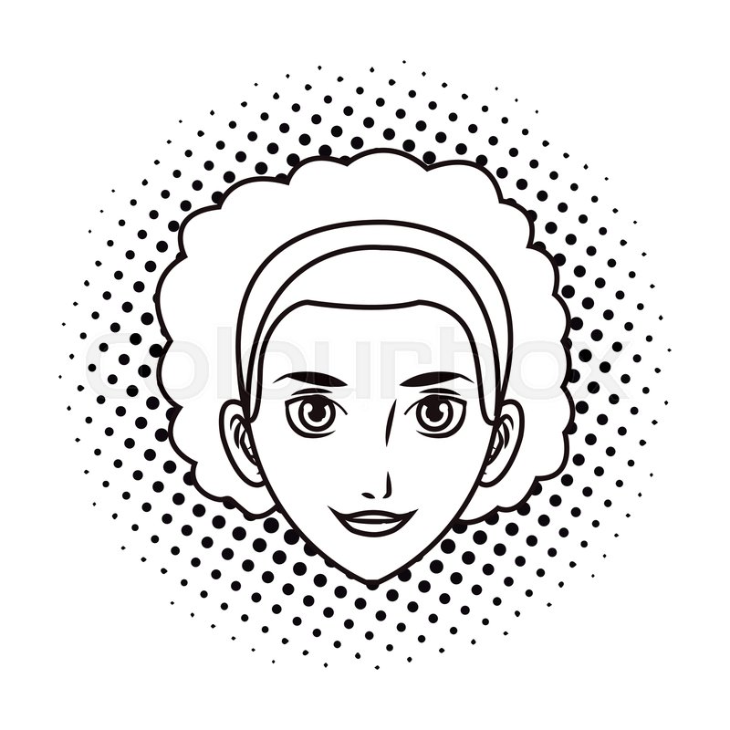800x800 Pop Art Young Woman Face Cartoon In Stock Vector Colourbox