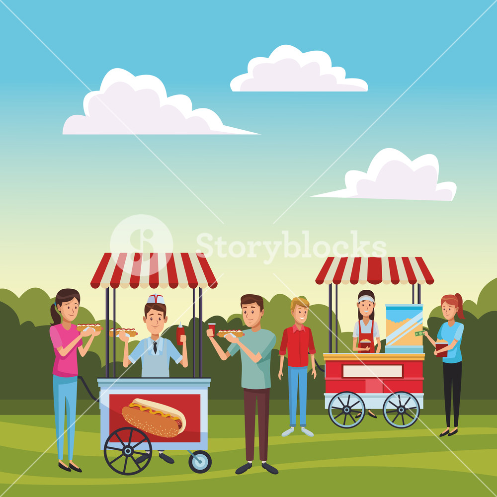 1000x1000 Hot Dog Cart In Front Pop Corn Cart