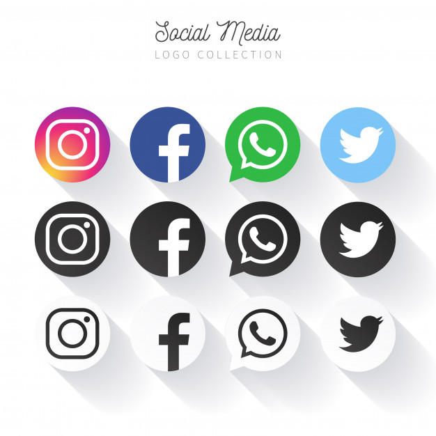 626x626 Popular Social Media Logo Collection In Circles Vector Free Download