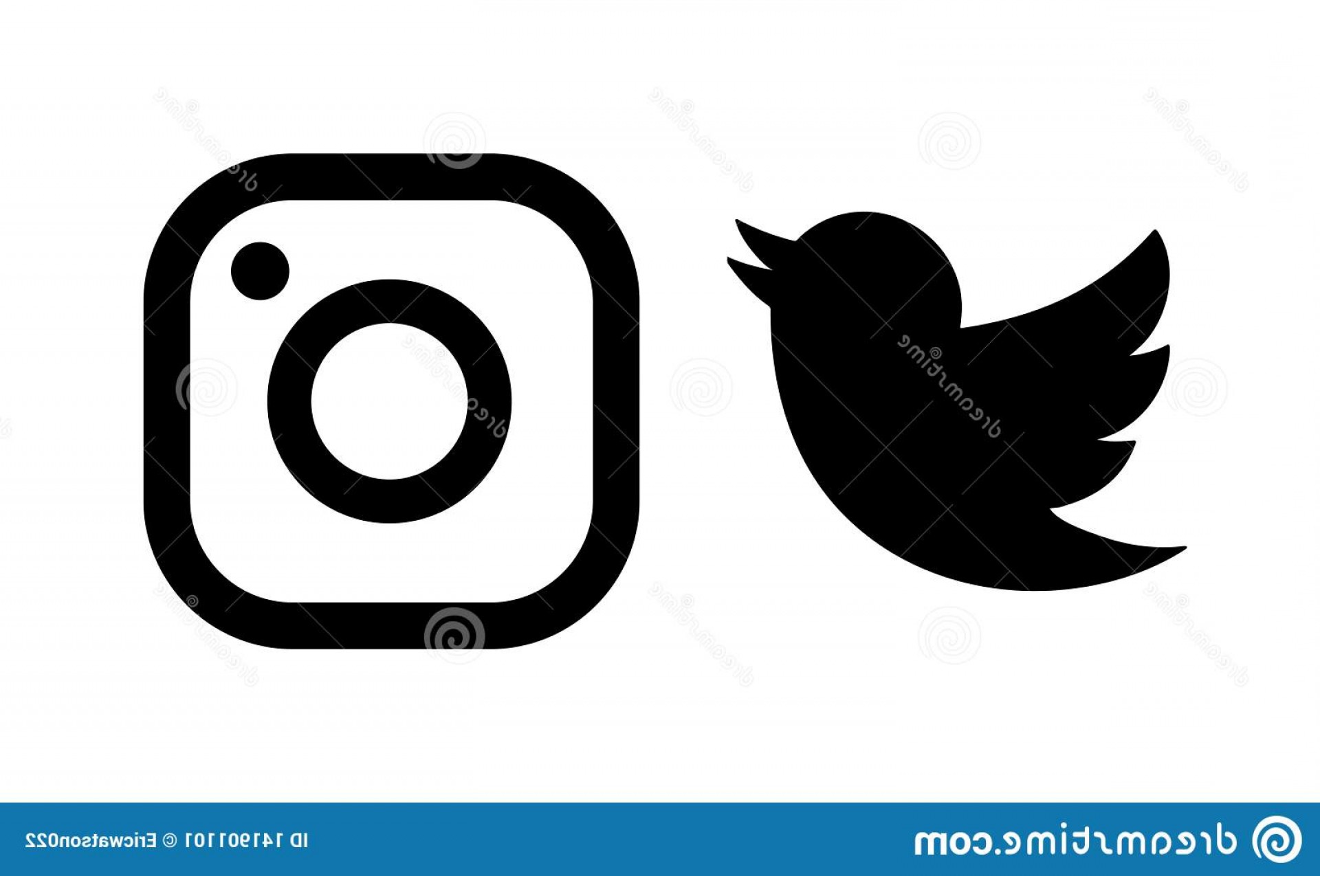 1920x1275 Set Popular Social Media Logos Icons Black Instagram Twitter