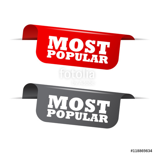 500x500 Most Popular, Red Banner Most Popular, Vector Element Most Popular