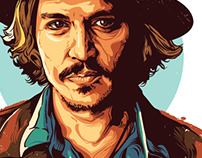 Johnny Depp Vector Portrait On Behance 202x158 Johnny Depp Vector Portrait On Behance