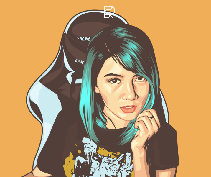 Colored Vector Portrait Half Body 716x600 Colored Vector Portrait Half Body