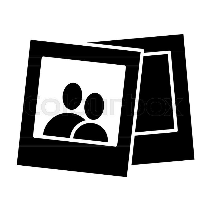 800x800 Portrait Photos Solid Icon Photograph Stock Vector Colourbox