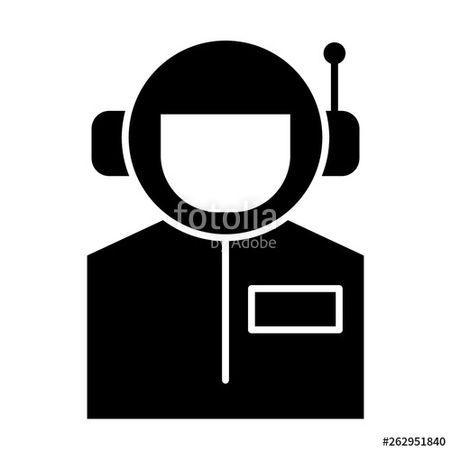 500x500 Astronaut Portrait Solid Icon Avatar Of Cosmonaut System Vector