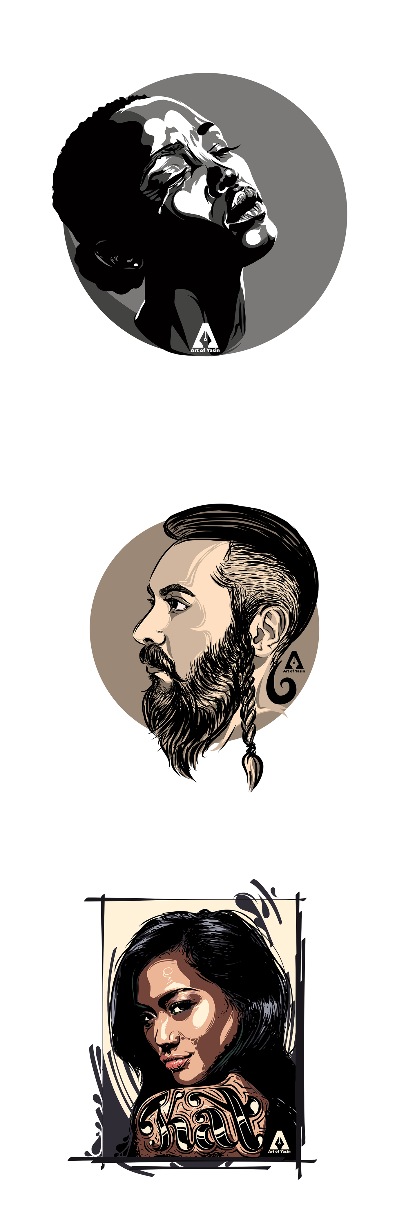 1400x4200 Vector Portraits On Behance Gd L T Vector Portrait