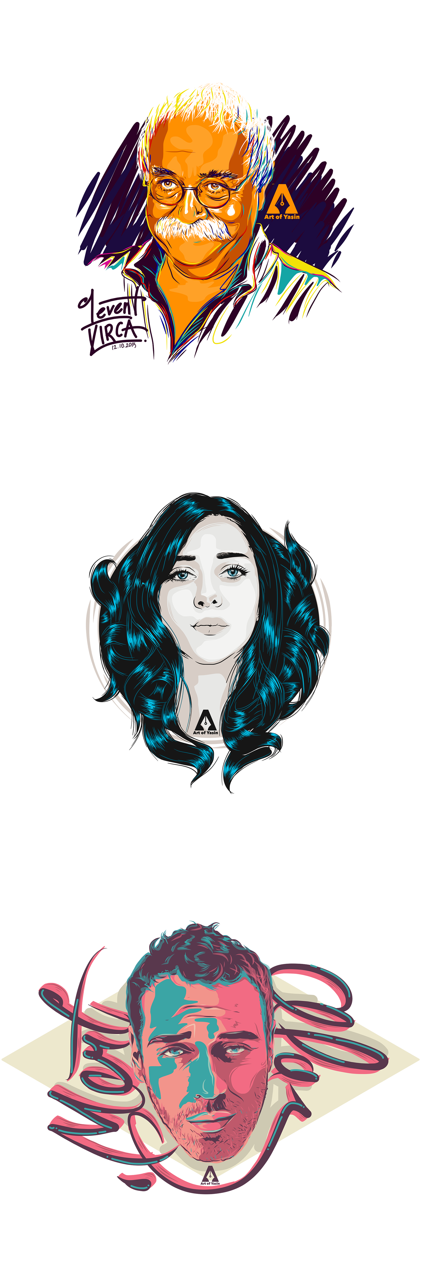 1400x4200 Vector Portraits On Behance
