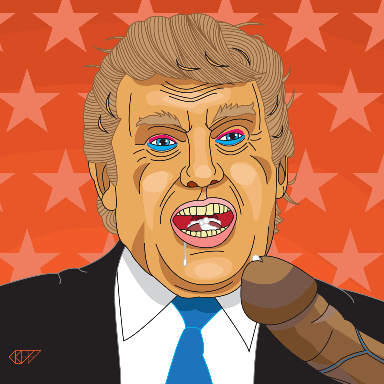 1280x1280 L A S E R B L O O D Trump A Digital, Vector, Portrait