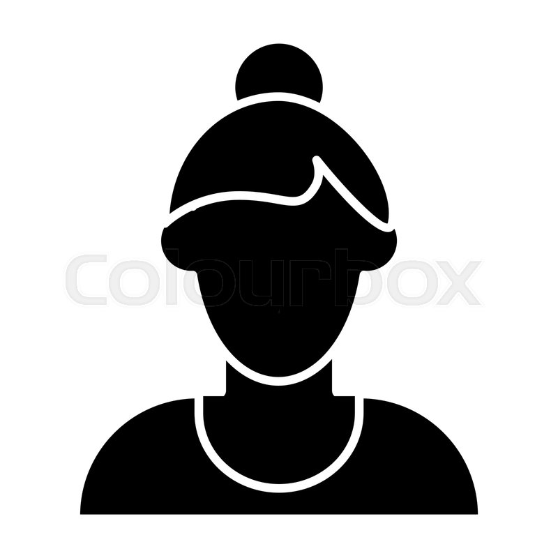800x800 Girl Avatar With Bun Solid Icon Woman Stock Vector Colourbox