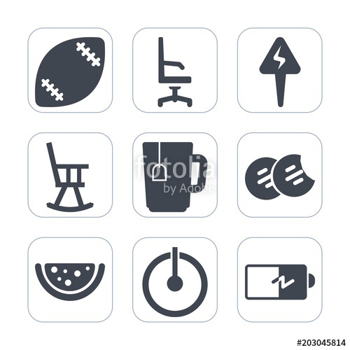 500x500 Premium Fill Icons Set On White Background Such As Armchair