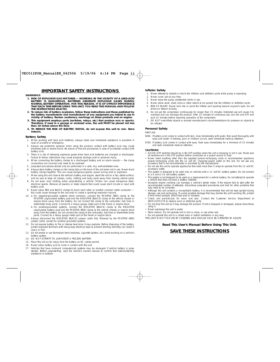 954x1235 Vector Power On Board User Manual