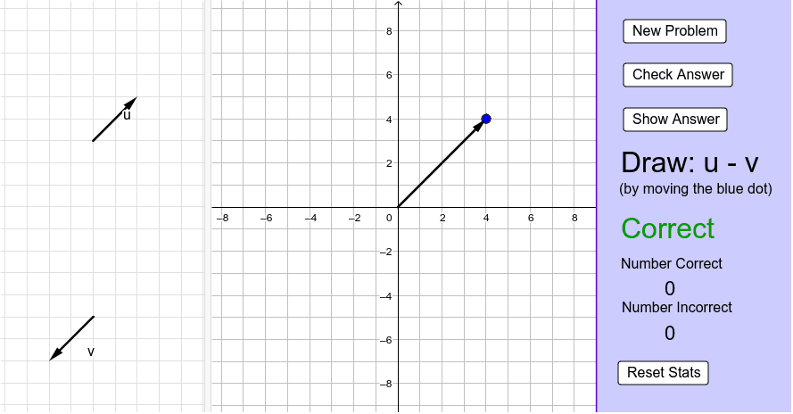889x464 Vector Addition And Subtraction Practice Geogebra