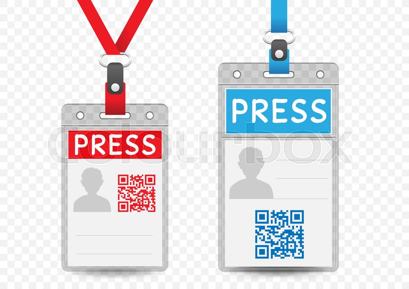 800x566 Press Journalist Vertical Badge Empty Stock Vector Colourbox