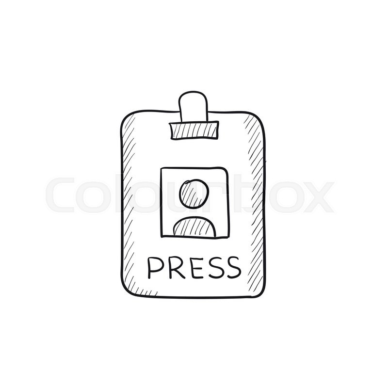 800x800 Press Pass Id Card Vector Sketch Icon Stock Vector Colourbox