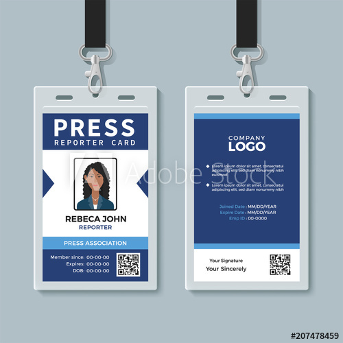 500x500 Press Reporter Id Card Template