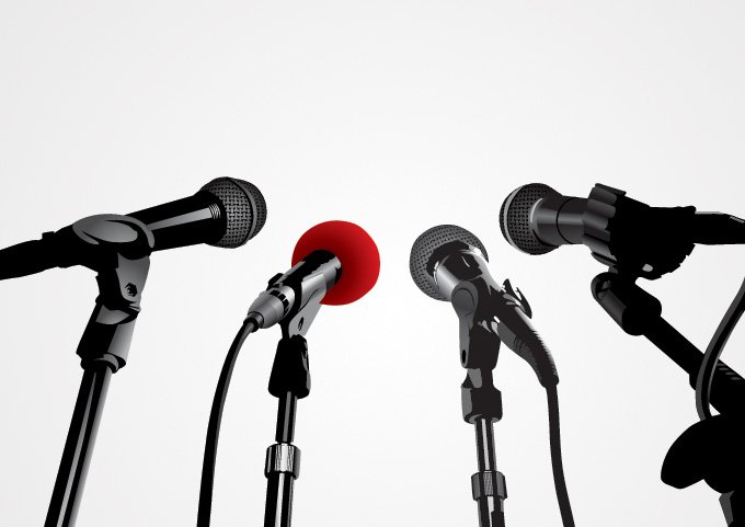680x481 Free Press Conference Microphone Vector Graphics